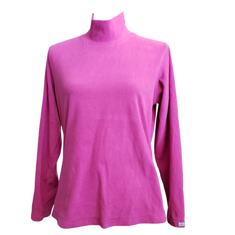 Columbia Fleece Mock Neck Berry Pink Women's Medium Pullover L/S Base Layer